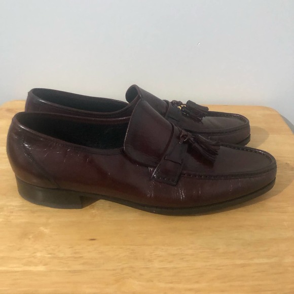 Florsheim Other - Florsheim Black Cherry Moc Toe Dress Loafer with Tassels | Men's Size 10.5B